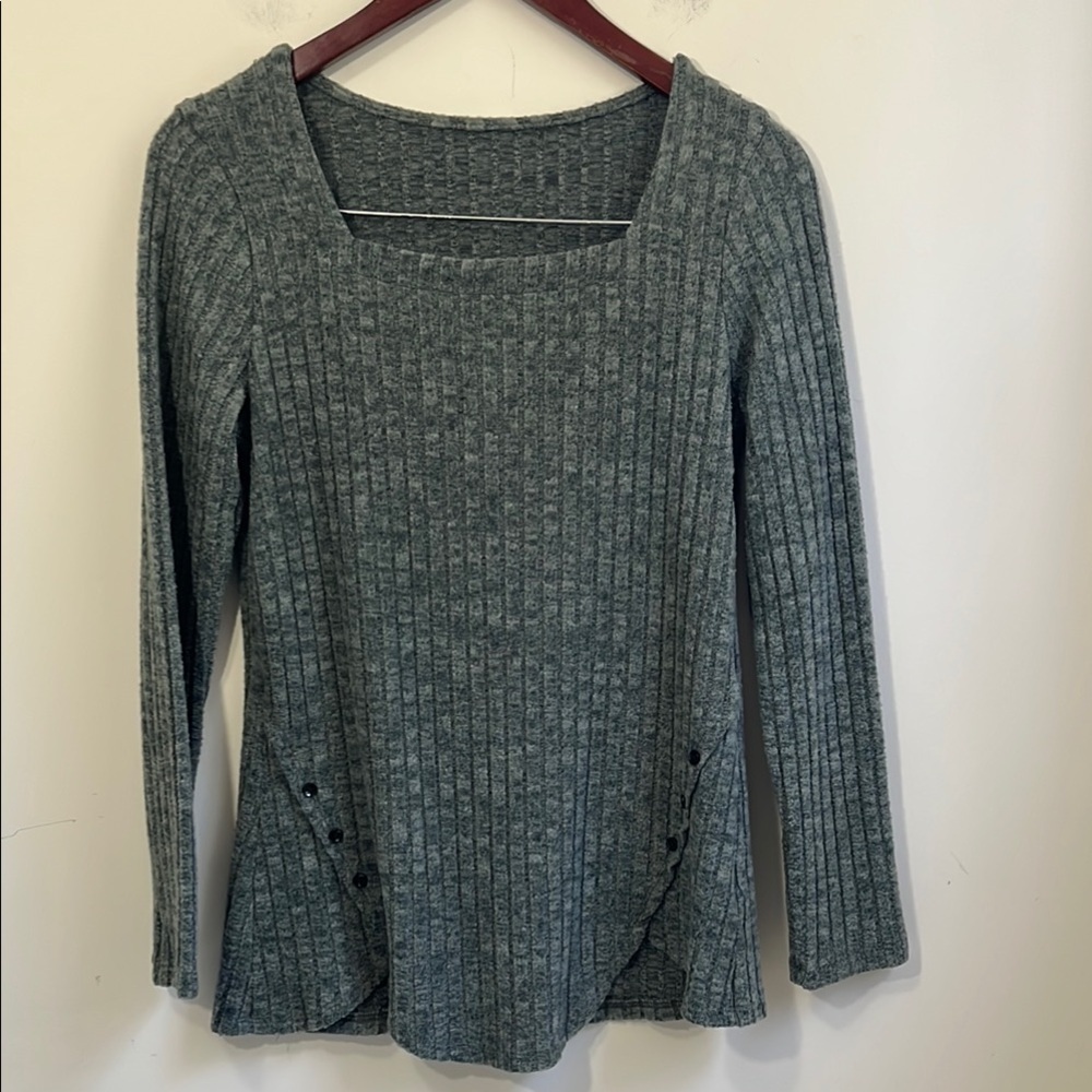 Women’s Square Neck Tunic Long Sleeve Top Size Small